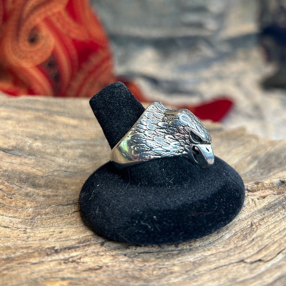 VINTAGE G&S SILVER EAGLE RING - Picture 2 of 6